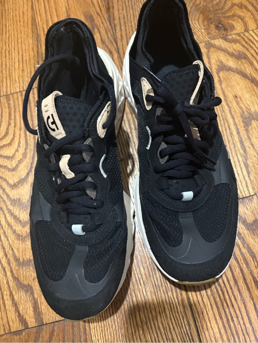 Cole Haan Black Sneakers with pink and Cream Accents